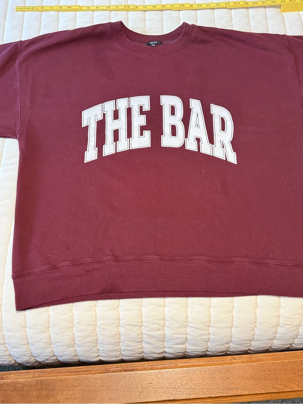 The Bar Burgundy XXL Crewneck Sweatshirt with White Arch Logo